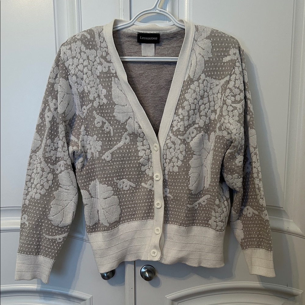 Vintage Lessandra Textured Knit Cardigan - Medium
